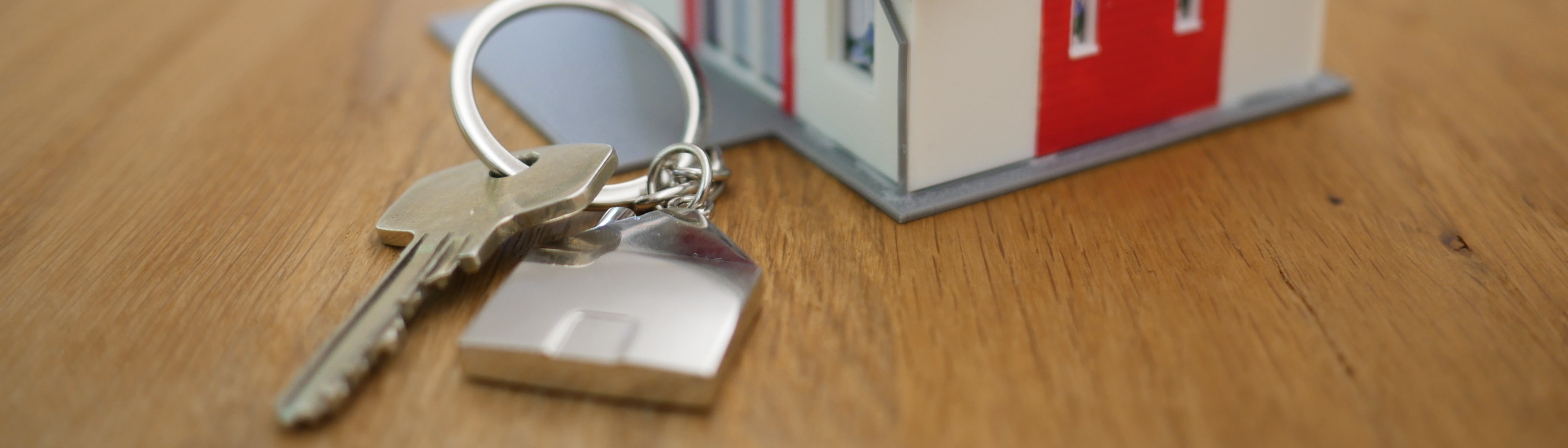 house keys on a table