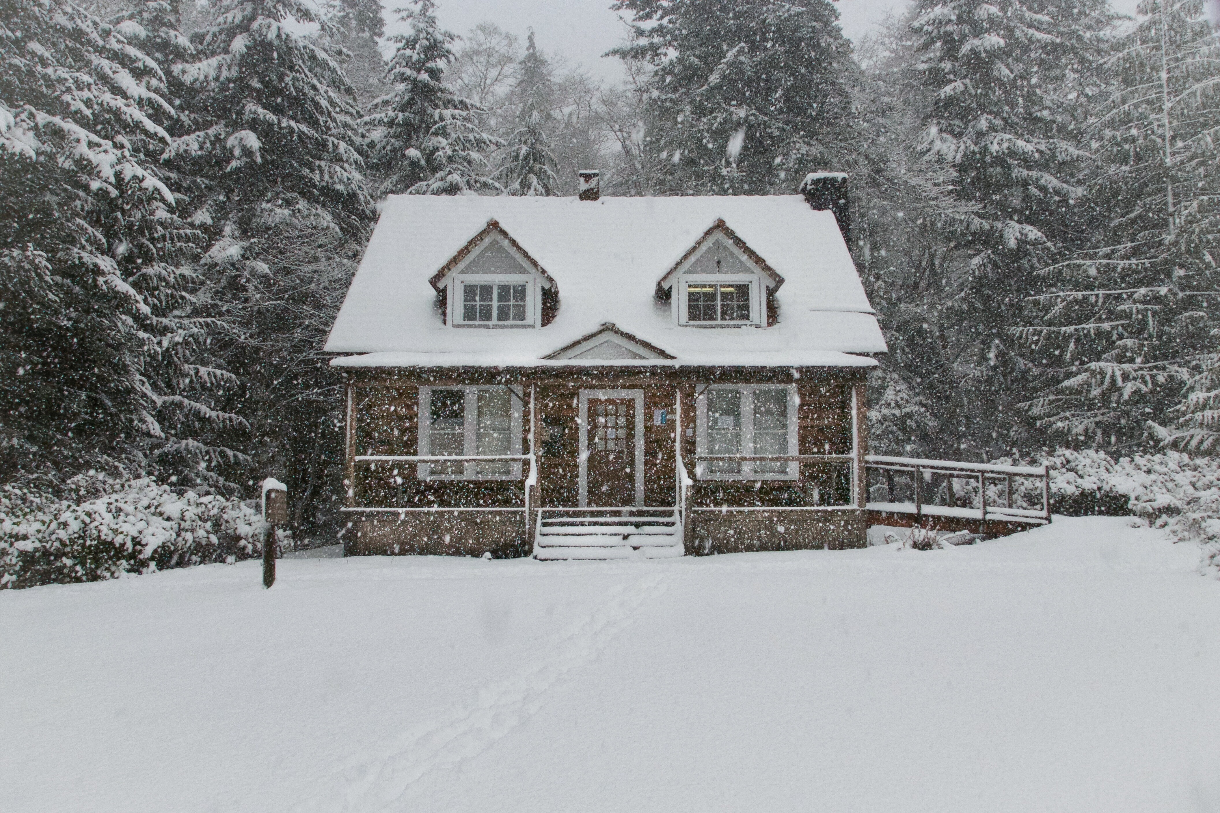 snowy home in vermont